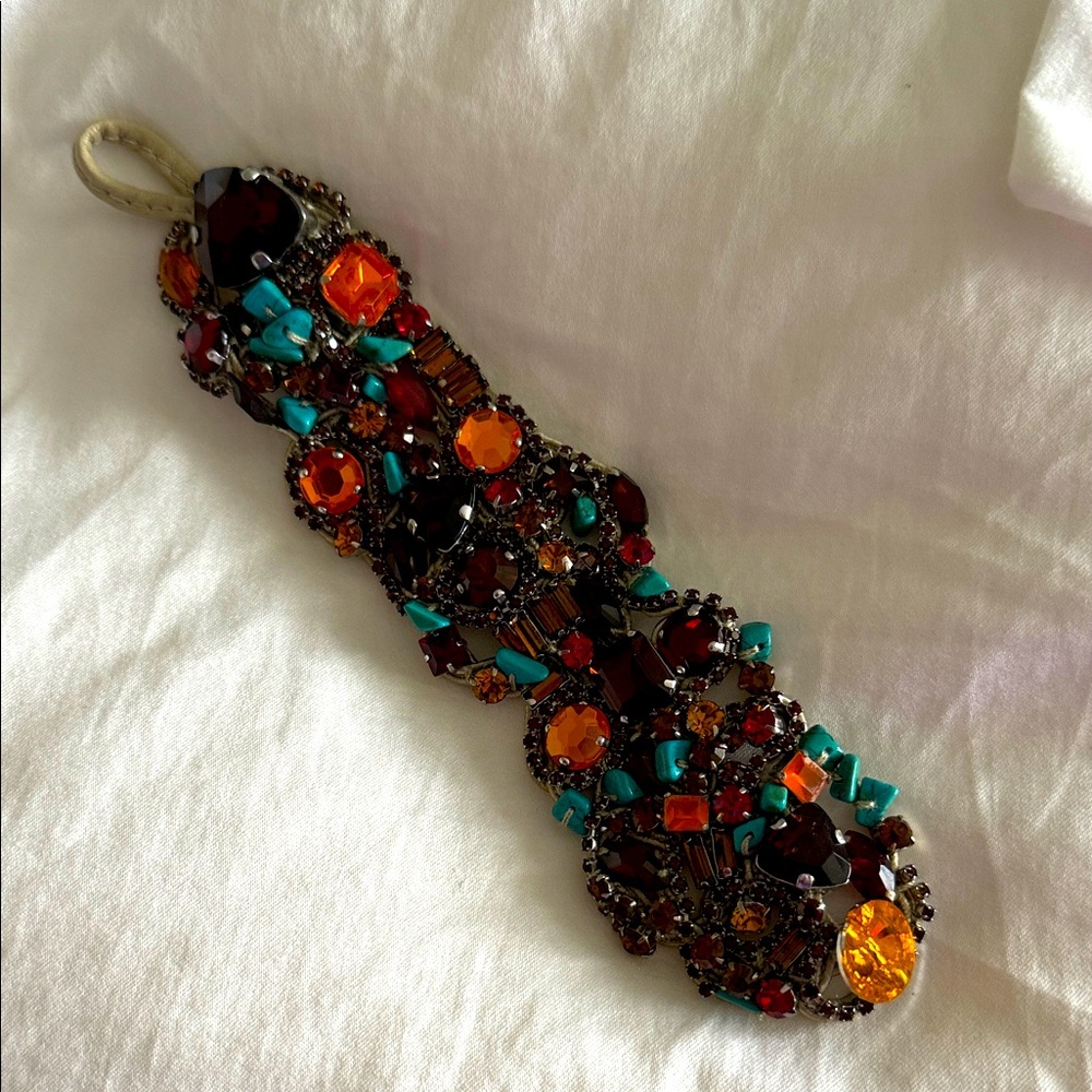 Vibrant Gemstone Bracelet with Turquoise and Amber Accents